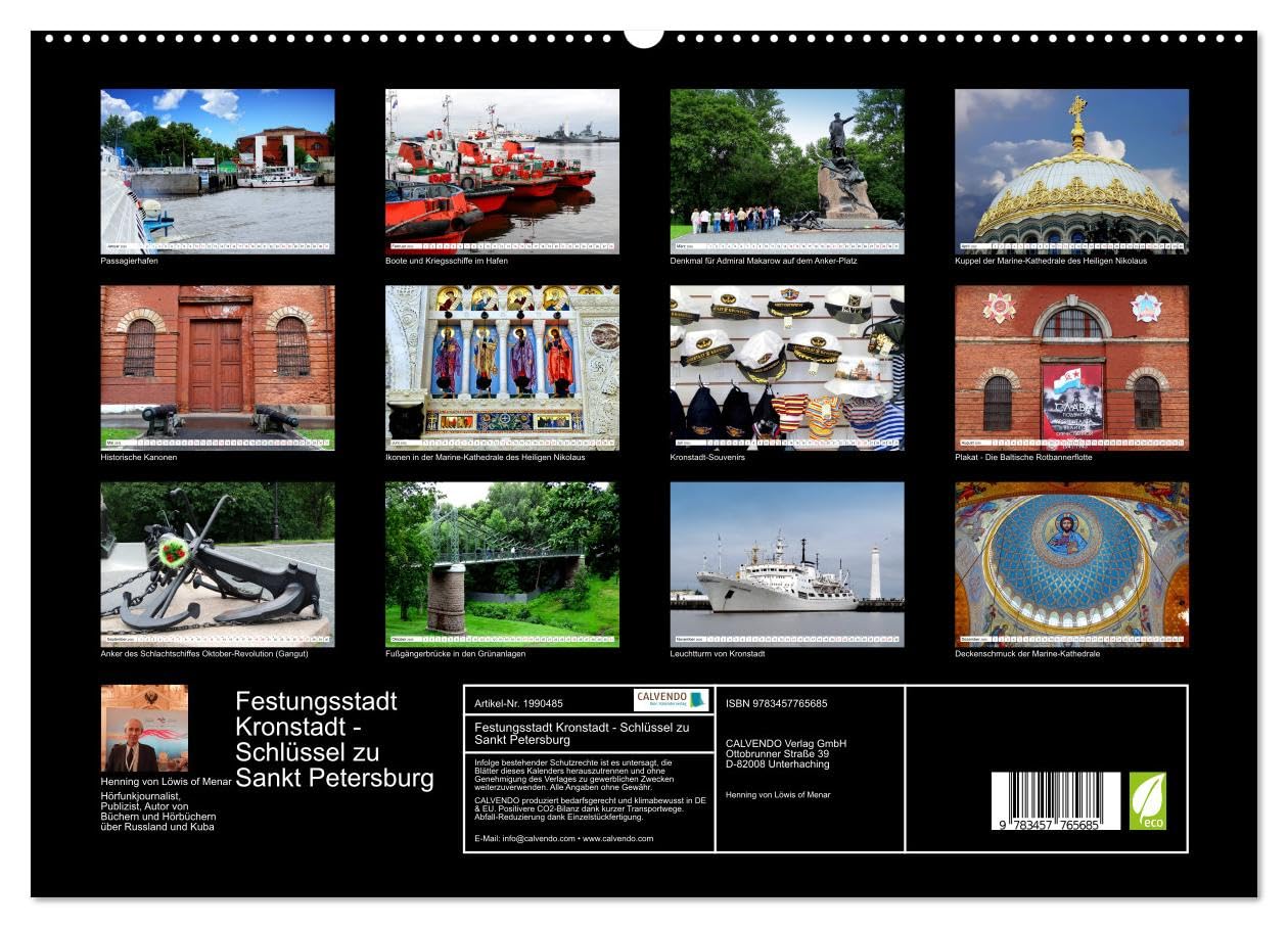 Festungsstadt Kronstadt - Schlüssel zu Sankt Petersburg (hochwertiger Premium Wandkalender 2026 DIN A2 quer), Kunstdruck in Hochglanz: Kronstadt und seine imposante Marine-Kathedrale