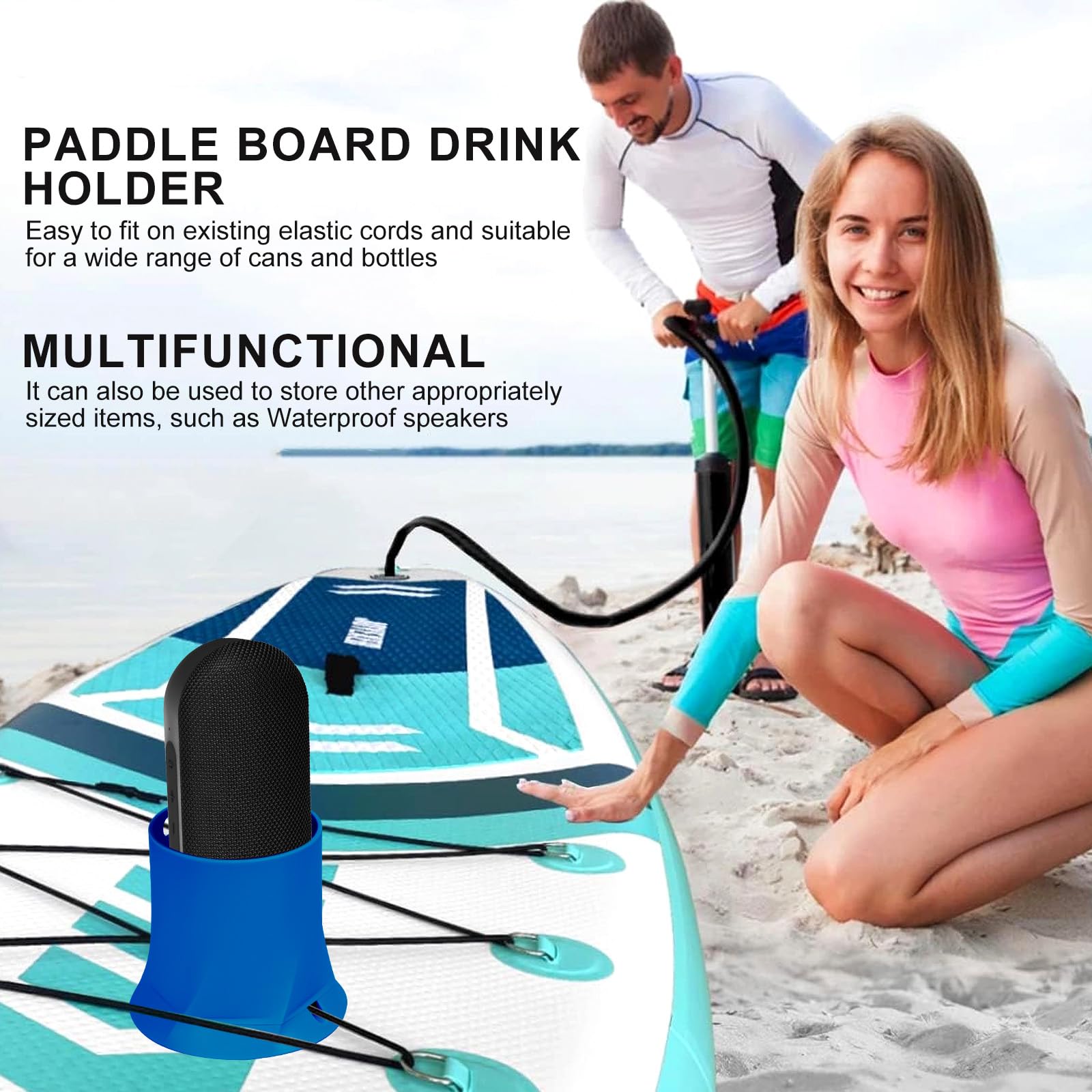 Paddle Board Cup Holder, Stand Up Paddle Board Accessory, Drink Holder Suitable for Types of Cup/Bottle/Drink (Navy Blue)