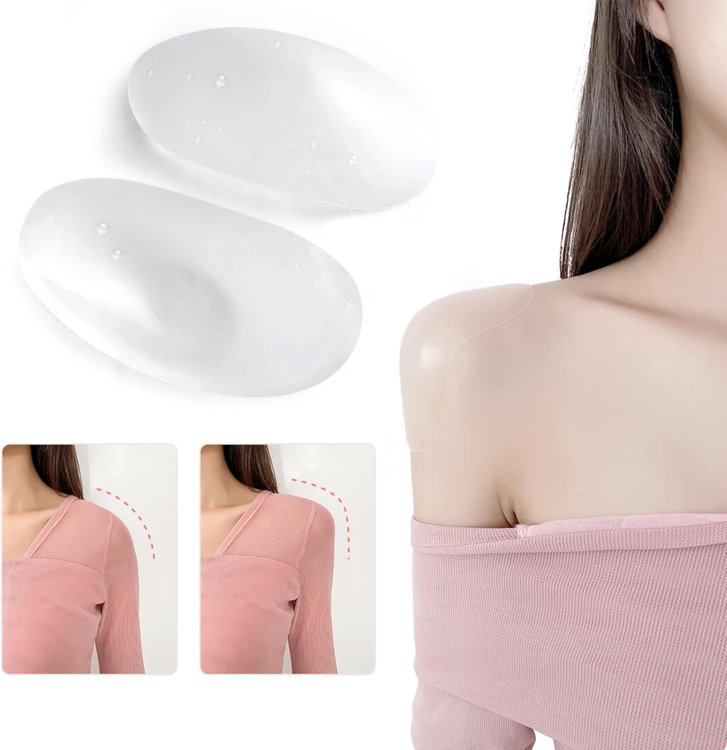 YUFFQOPC Shoulder Pads Silicone Shoulder Pads for Women Clothes