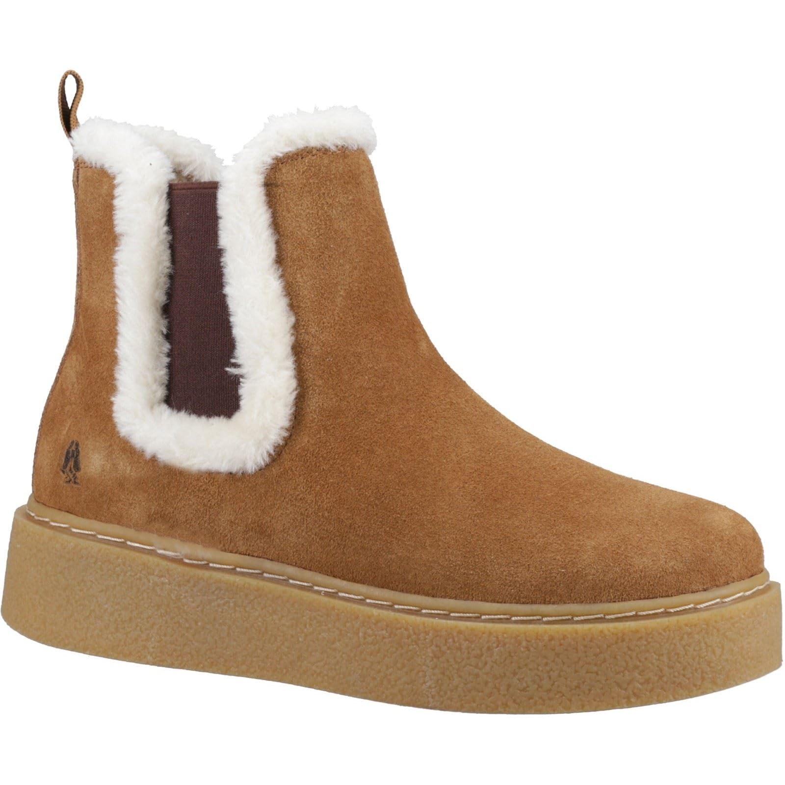 Hush Puppies Bella Suede Women's Tan Flat Chelsea Boots - UK 6