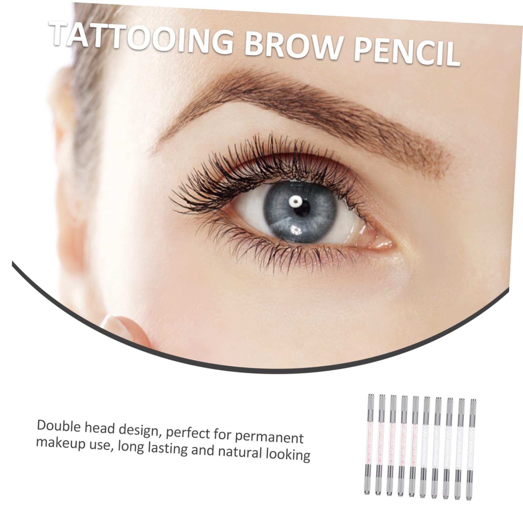 VALICLUD Penne per Microblading Decorazione per Sopracciglia Doppia Punta Set 10 Pezzi Facile da Impugnare in Abs, Decorazione, per Principianti ed Esperti Principianti ed Esperti
