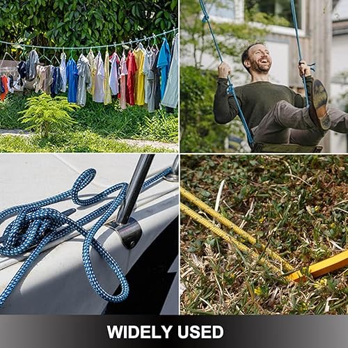 Miniatura 8 de Cuerda de poliéster de doble trenza de 12 pulgada x 100 pies, cuerda de toro de alta resistencia para columpio, trabajo en árboles, vela, remolque,