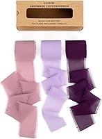 Vista 18 de 9 rollos de cinta de gasa multicolor hecha a mano, 1.5 pulgadas x 21 yardas, cintas de seda con flecos deshilachados (9 rollos de 2.3 yardas)