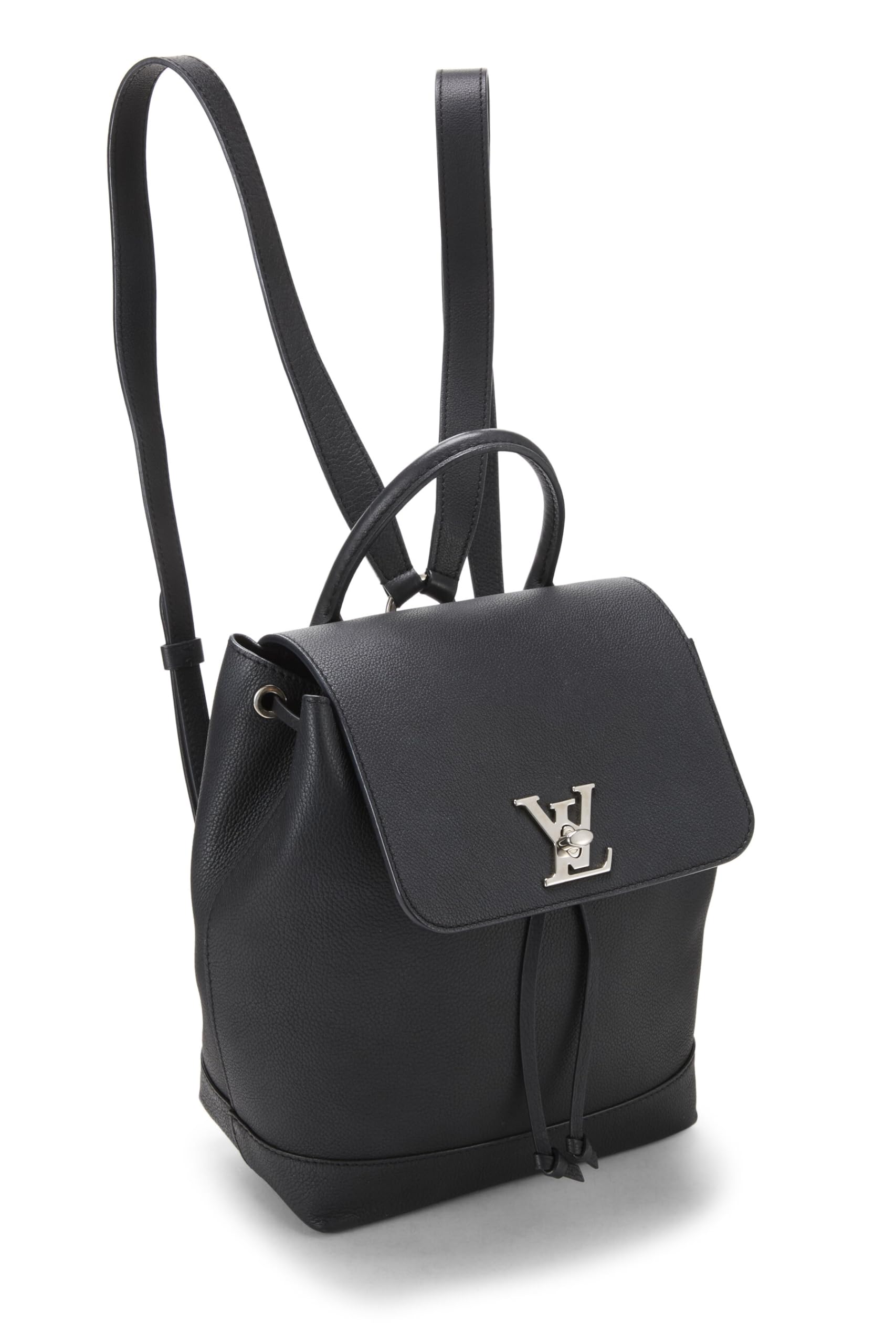 Louis Vuitton, Pre-Loved Black Leather Lockme Backpack, Black