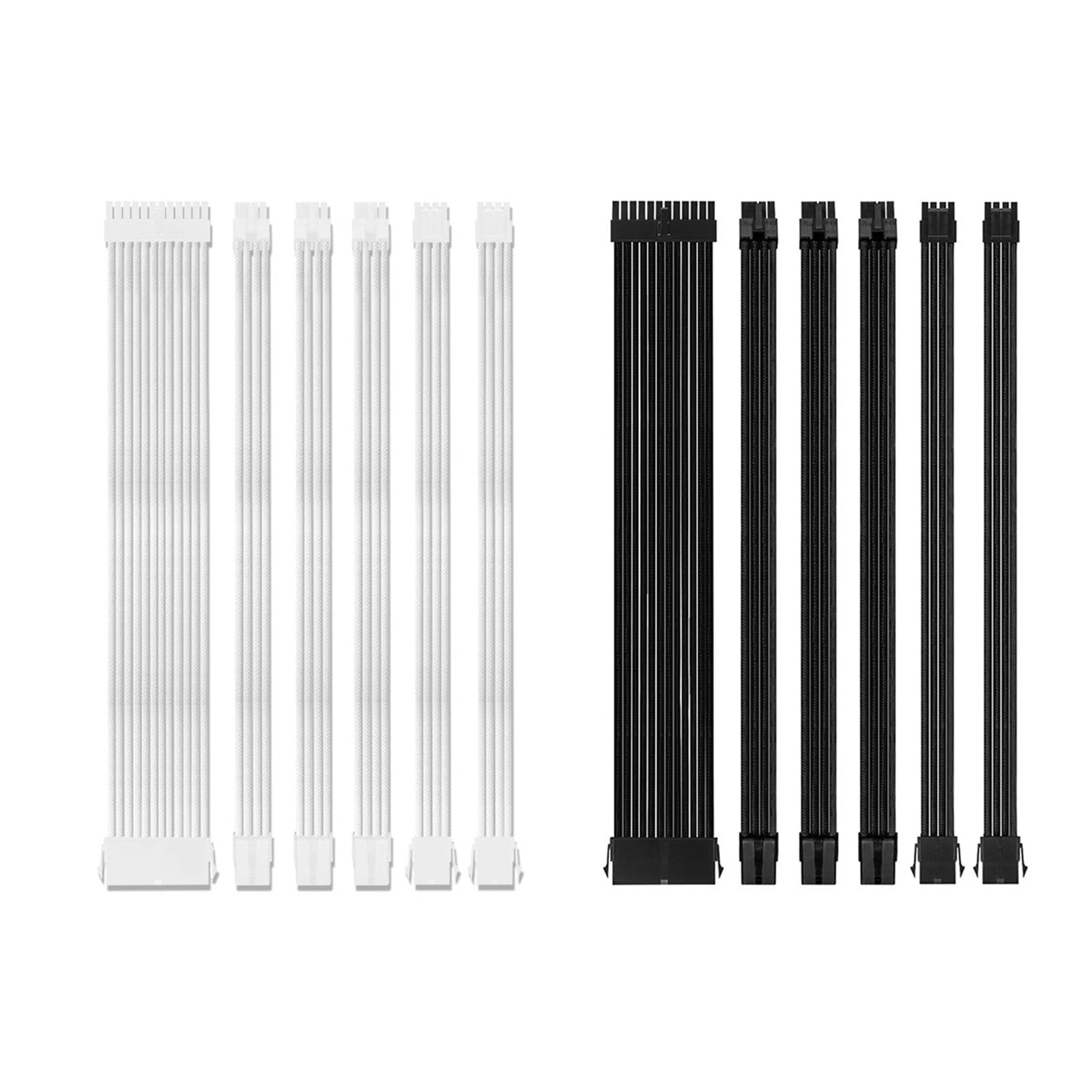 Set di prolunga per cavo di alimentazione per PC, 30 cm, 24 pin, PCIE, GPU, 8 pin, CPU 4+4 pin, con pettini per cavi
