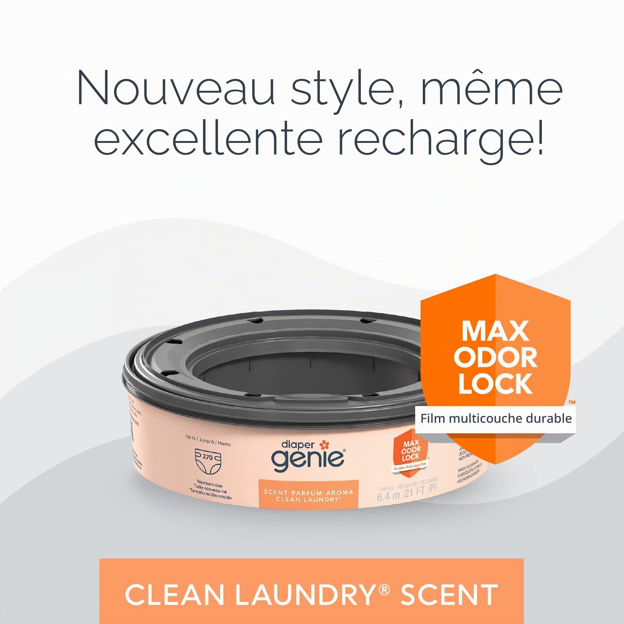 Diaper Genie Playtex Max Fresh Lot de 3 sacs de recharge pour couches 810 ct