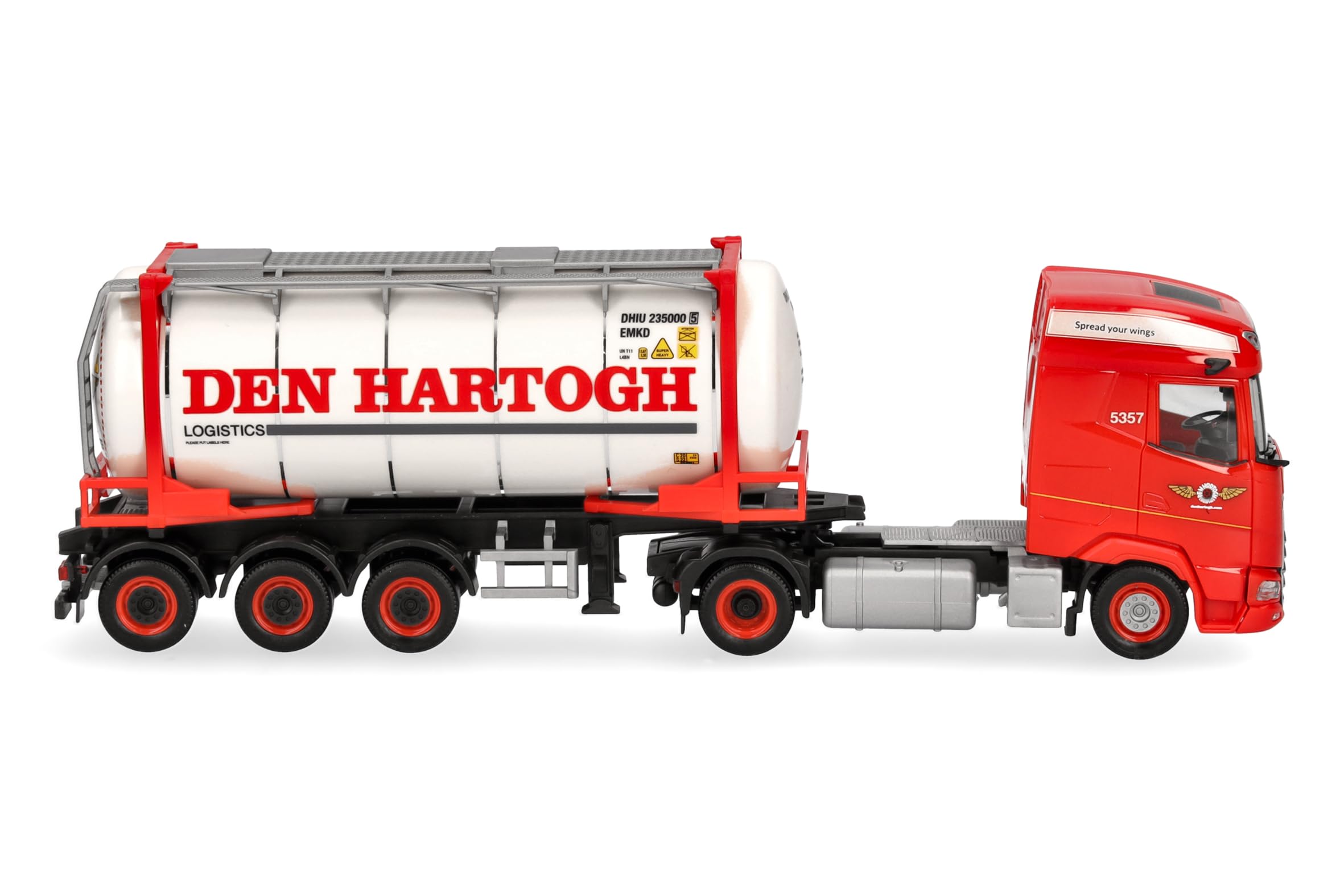 Herpa Miniatura del camión DAF XG tráiler con contenedor Intercambiable Den Hartogh (Países Bajos), Escala 1/87, maqueta de colección, modelismo, Modelo alemán, Figura plástico