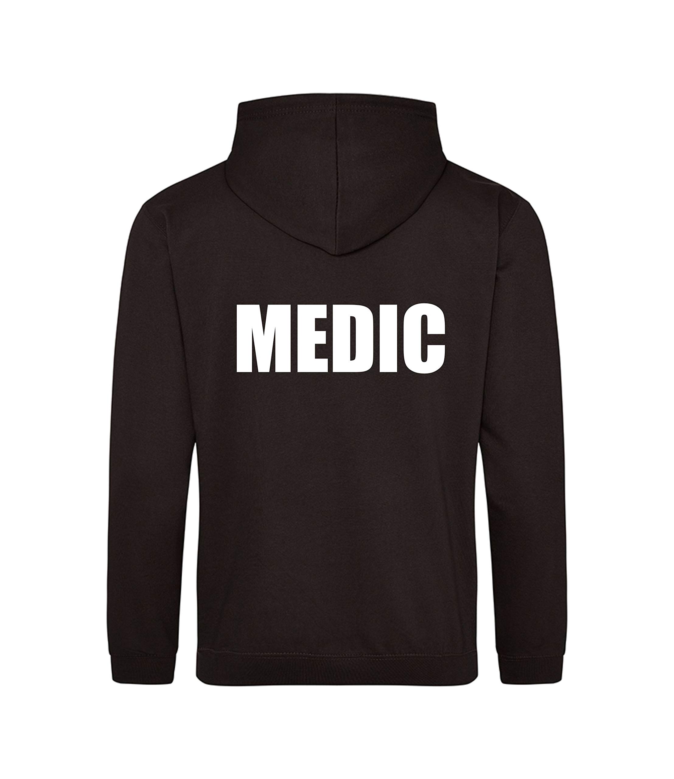 Brook Hi Vis Uk Unisex Black Medic Printed Hoodie, Medical Clothing XXX-Large