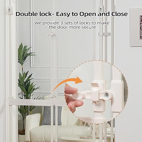 Miniatura 8 de Puerta para gatos extra alta para puertas, 74.80-98.43 pulgadas de alto, puerta transparente para perros acrílica de 33.86-37.4 pulgadas de ancho,