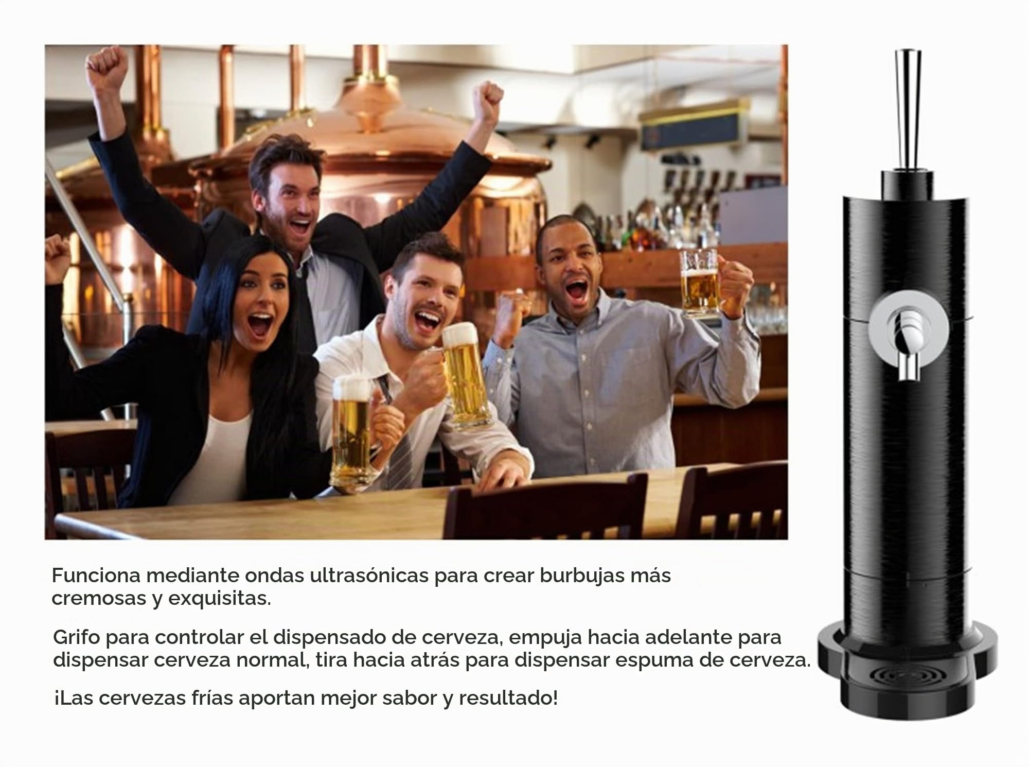 Dispensador De Cerveza, Maquina De Cerveza,Grifo De Cerveza para Latas,Convierte Cualquier Lata En Un Borrador Estilo para CerveceríAs, Un Gran Regalo para Los Amantes De La Cerveza.,Negro