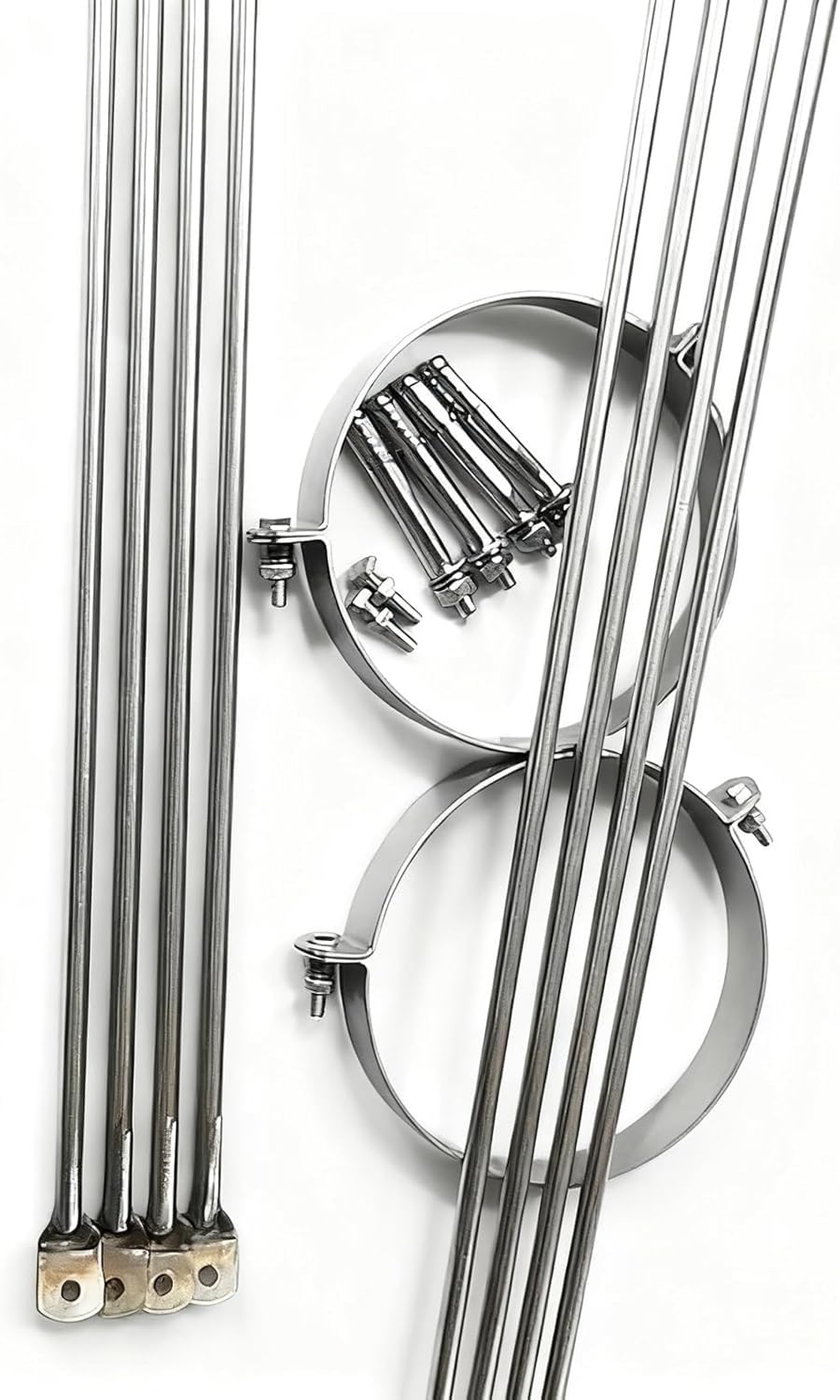 Supporto per tubo della stufa in acciaio inox, morsetto di supporto da parete per canna fumaria, kit di staffa estesa per il fissaggio contro vento e neve