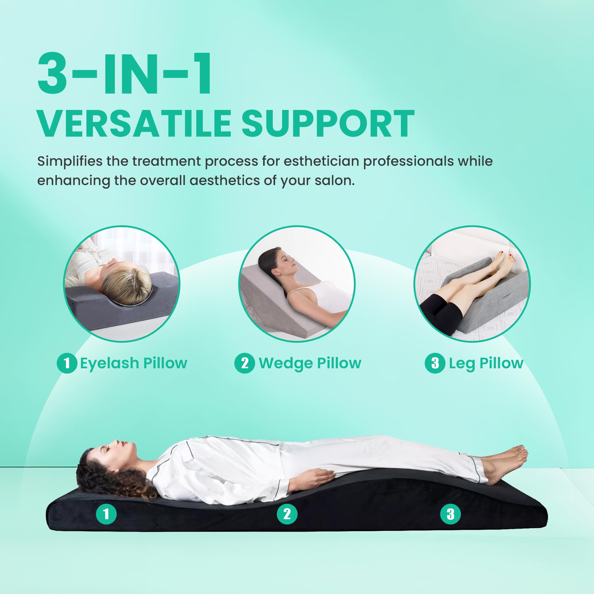 Matelas Extension de Cils, Matelas à Cils Courbé en Mousse à Mémoire de Forme, Matelas Table de Massage, Coussin pour Lit de Cils pour Salon de Beauté