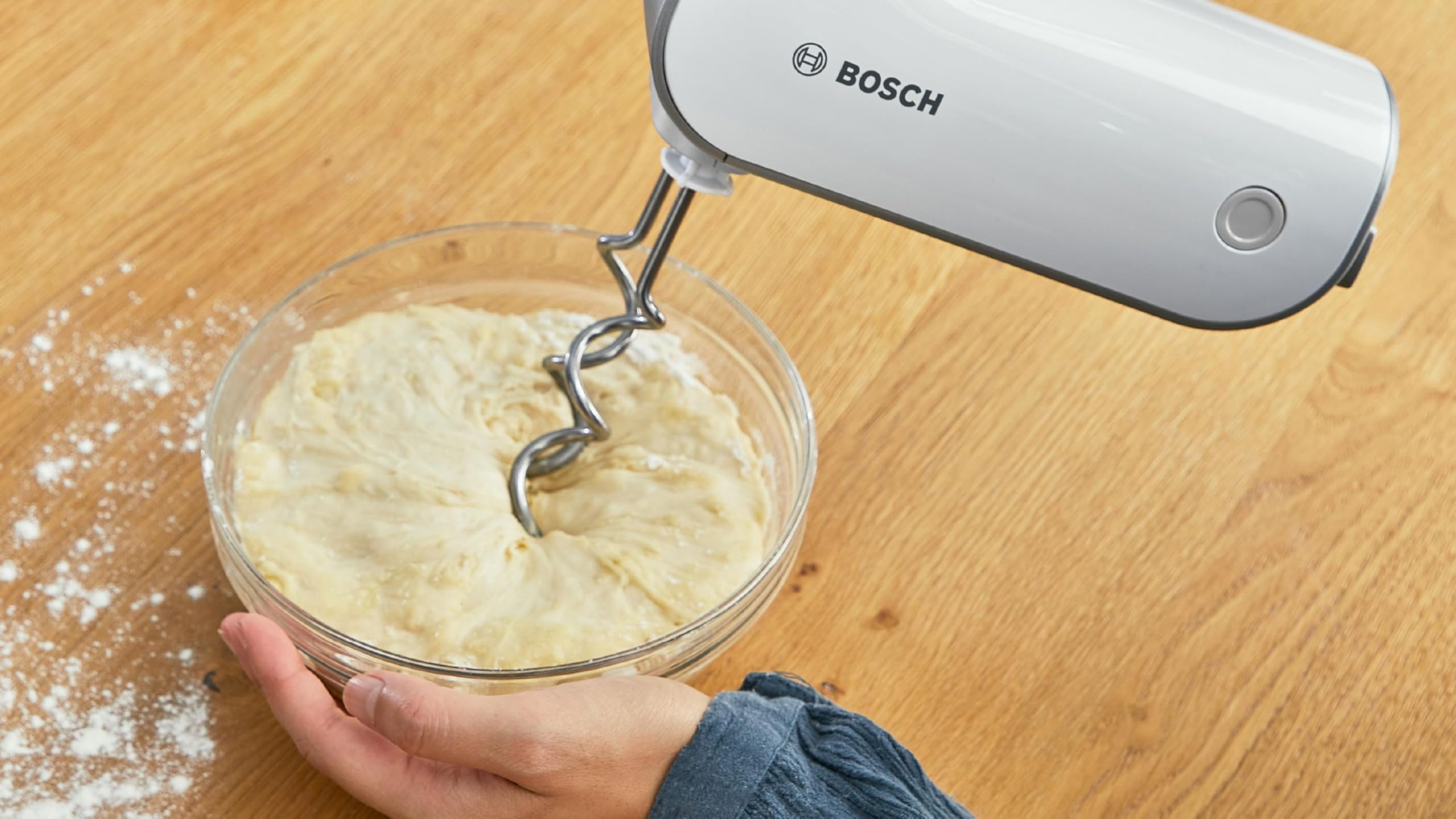 Bosch Electroménager MFQ49300 Mixeur main, 5 vitesses + turbo, moteur puissant 850 W, Blanc