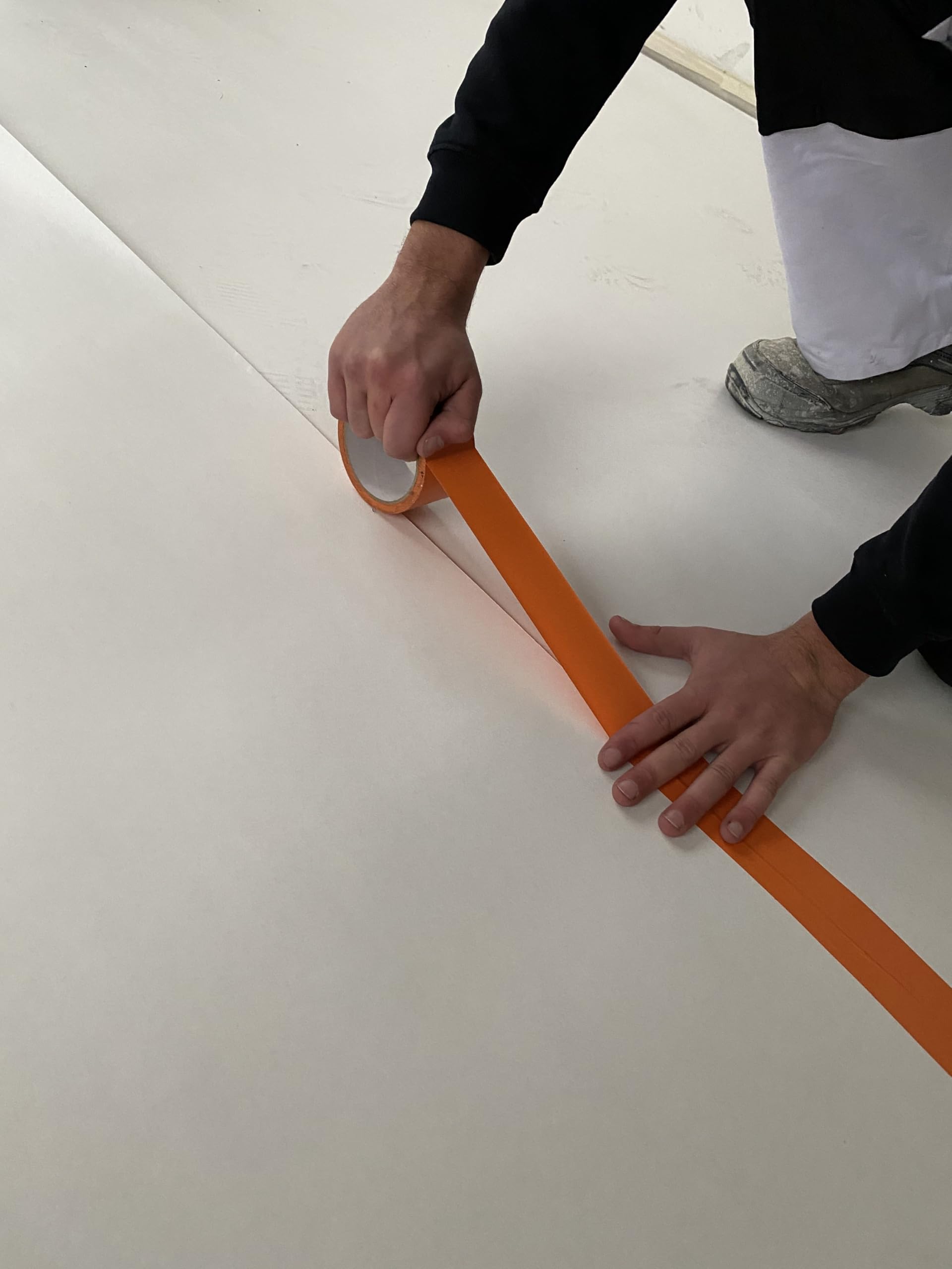 Alfombra de yeso de cartón resistente blanco/marrón, 50 m², protección para suelos laminados, para todas las superficies, durante la construcción y renovación, 220 g/m², 1,30 m de ancho