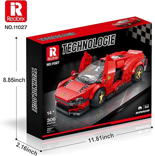 Miniatura 8 de Bricial Reobrix 11027 Technic - Juego de juguetes educativos de construcción bloques de abrazadera MOC para automóvil de juguete modelo de auto para