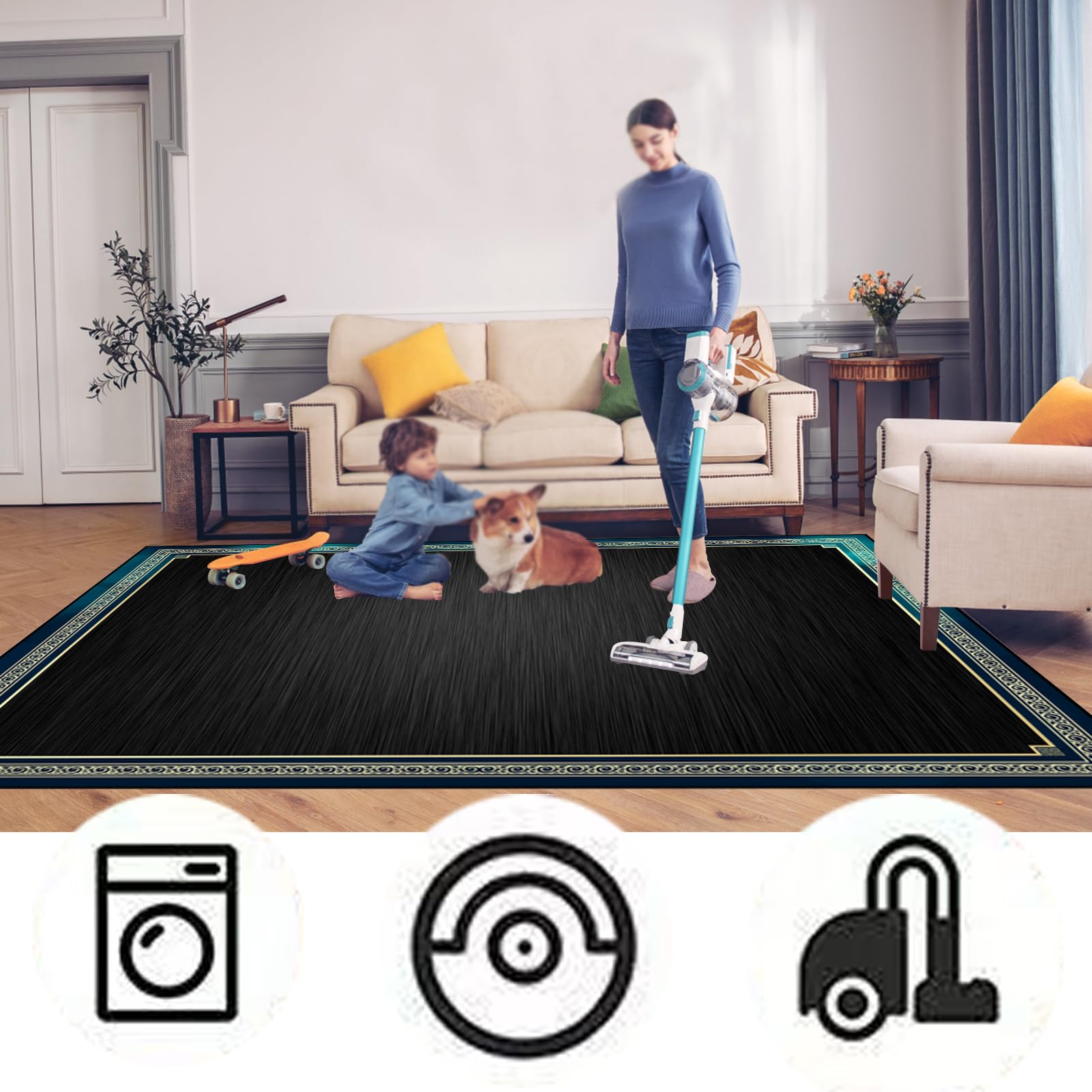 230 x 180 cm Tappeto per Batteria Acustica Tappeto Drum Antiscivolo Tamburo Tappeto, Tappeto Batteria Elettronica Professionale Assorbimento degli Urti Insonorizzato Antiscivolo Tappeto a Tamburo