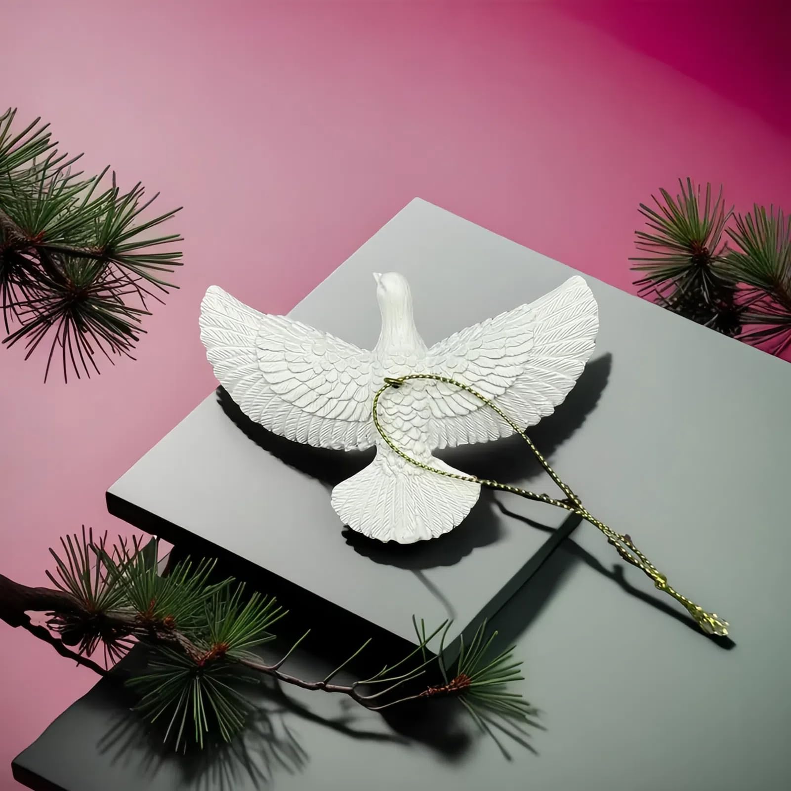 De La Navidad De Las Tórtolas De La Amistad | 2 Piezas De Ornamento Colgantes De Palomas De La Paz Blanca | Regalo De Ornamento De Navidad De Tórtolas De La Amistad, Decoración Del Hogar De Boda
