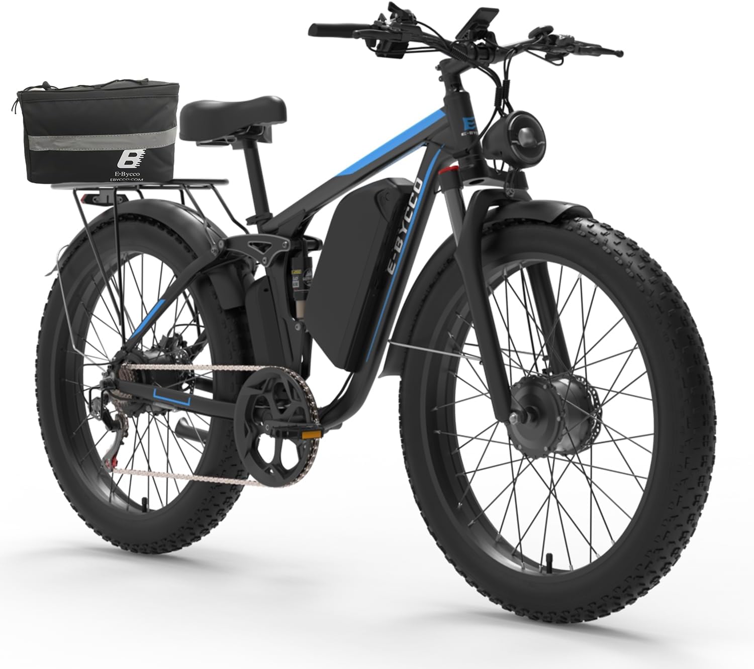 6000W Electric Bike for Adults, 52V 32AH Dual Motor E-Bike, Up to 90Mile & 45MPH All-Terrain Fat Tires Full Suspension 24/26 Inch Electric Bicycles Hydraulic Disc Brake for Road UL2849 by SGS