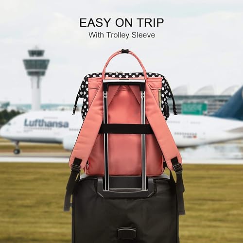 Miniatura 6 de Mochila para laptop para mujer de trabajo, bolsa de laptop para profesor, elegante, mochila de negocios, bolsa para portátil, color rosa