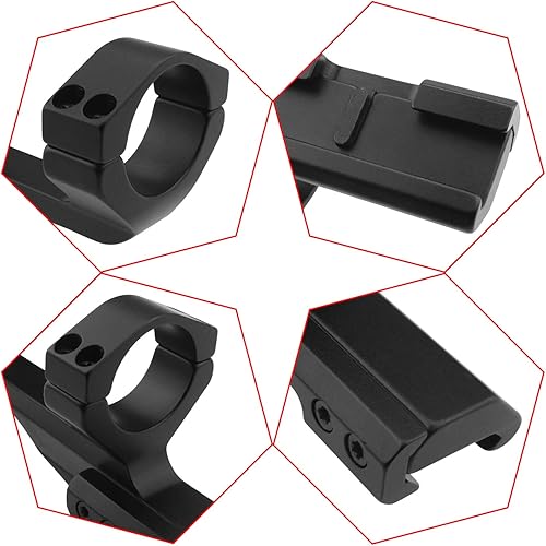 Miniatura 2 de Tydeux 1.181 in una pieza de doble anillo delgado Perfil Alcance Montaje para PicatinnyWeaver Rails Multi-Bolt 4 Tornillo Alcance Montaje