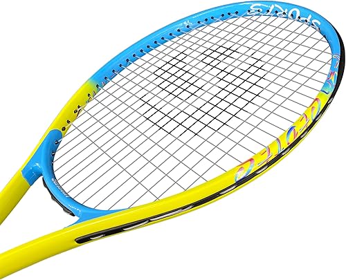 Miniatura 5 de Senston Raqueta de tenis profesional de 27 pulgadas, buen agarre de control, encordada con cubierta, sobreagarre de tenis, amortiguador de vibración