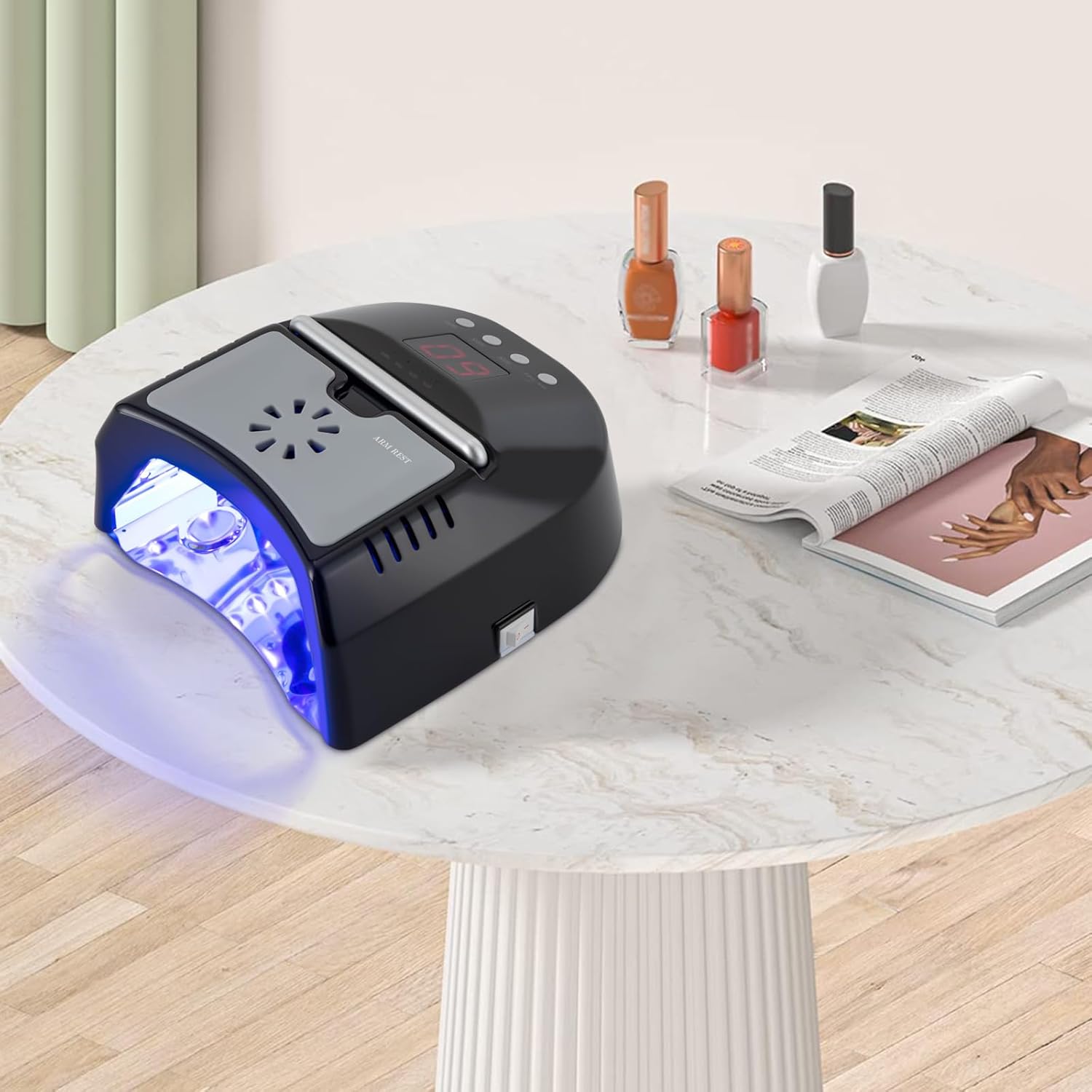 Professional LED Nail Lamp with Smart Sensor Rechargeable Portable Nail Dryer for Home Use 30s 60s 90s Timer LCD Display