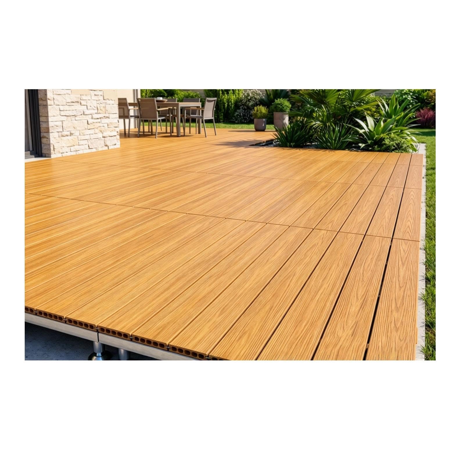 Piattaforma per Terrazzo WPC 3D Grain Legno, Modulare Regolabile
