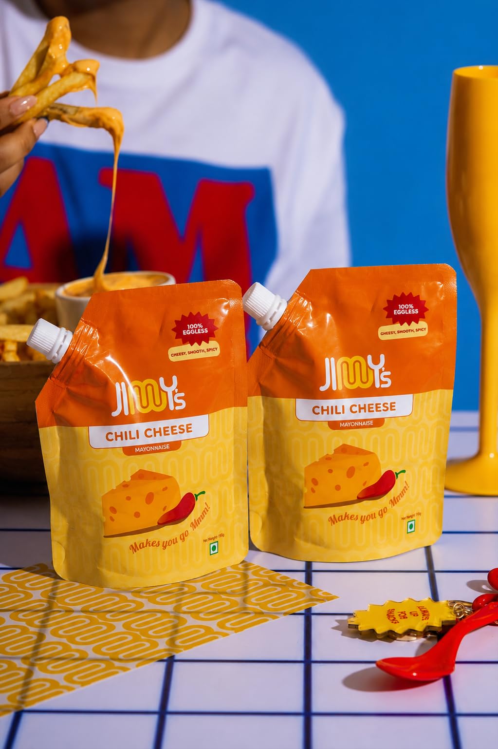 Jimmy’s Chili Cheese Mayo | Pack of 2 |100% Eggless (Pure Veg) | Creamy, Cheesy & Spicy Spread | Perfect Dip for Fries, Nachos, Wraps & Burgers | 195g each-image-48