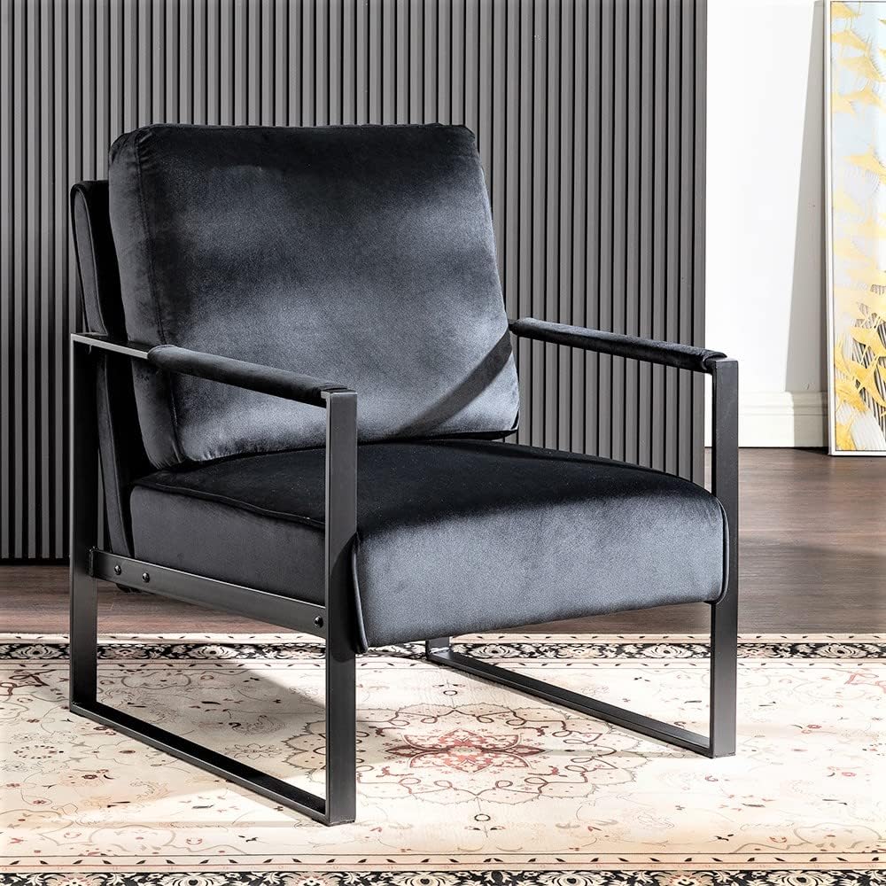 Yaheetech PU Leather Armchair, Retro Leisure Accent Chair