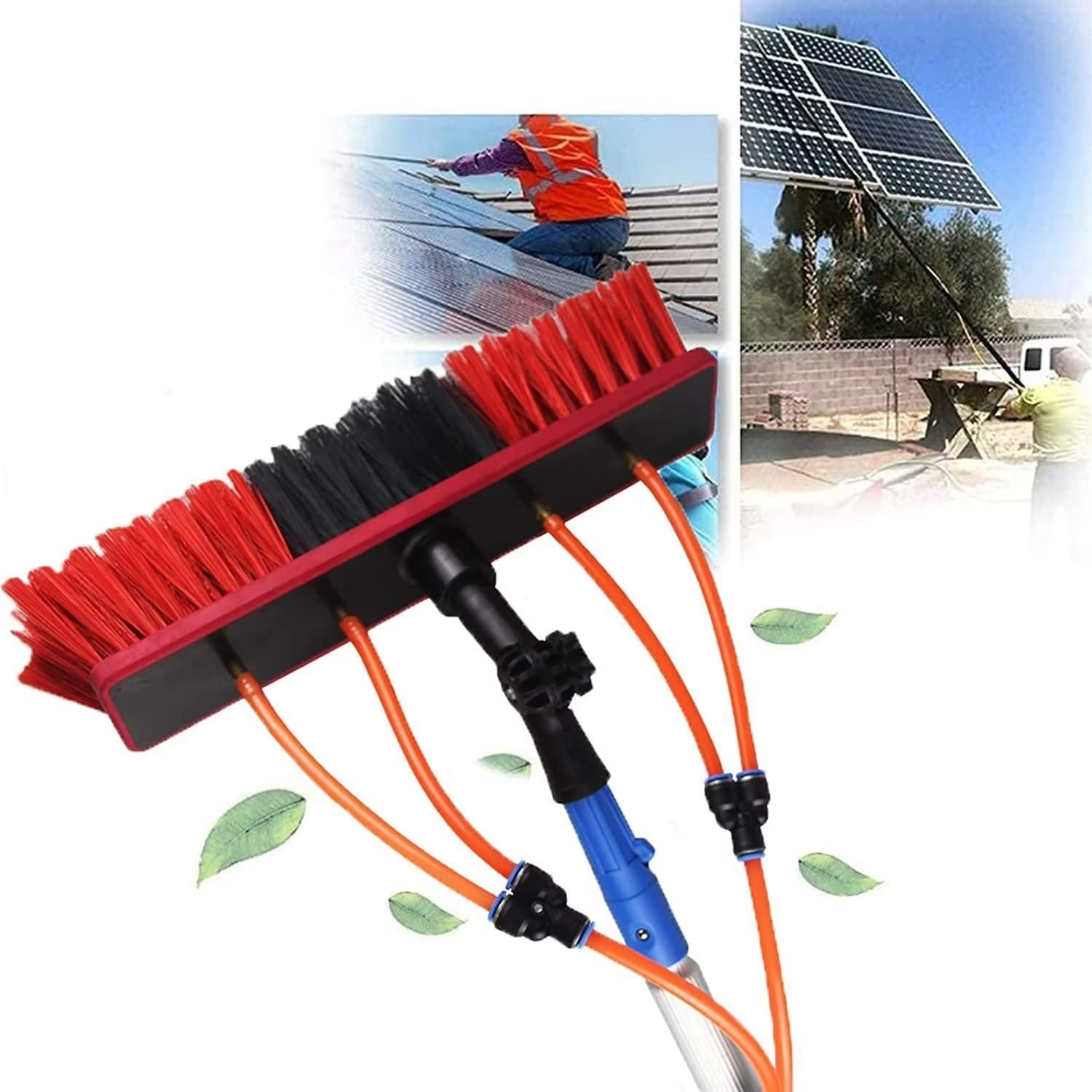 DUANHOZ Water Fed Pole Brush Conservatory Roof Cleaner Telescopic 50cm Brush 5m Pole Telescopic Window Cleaning