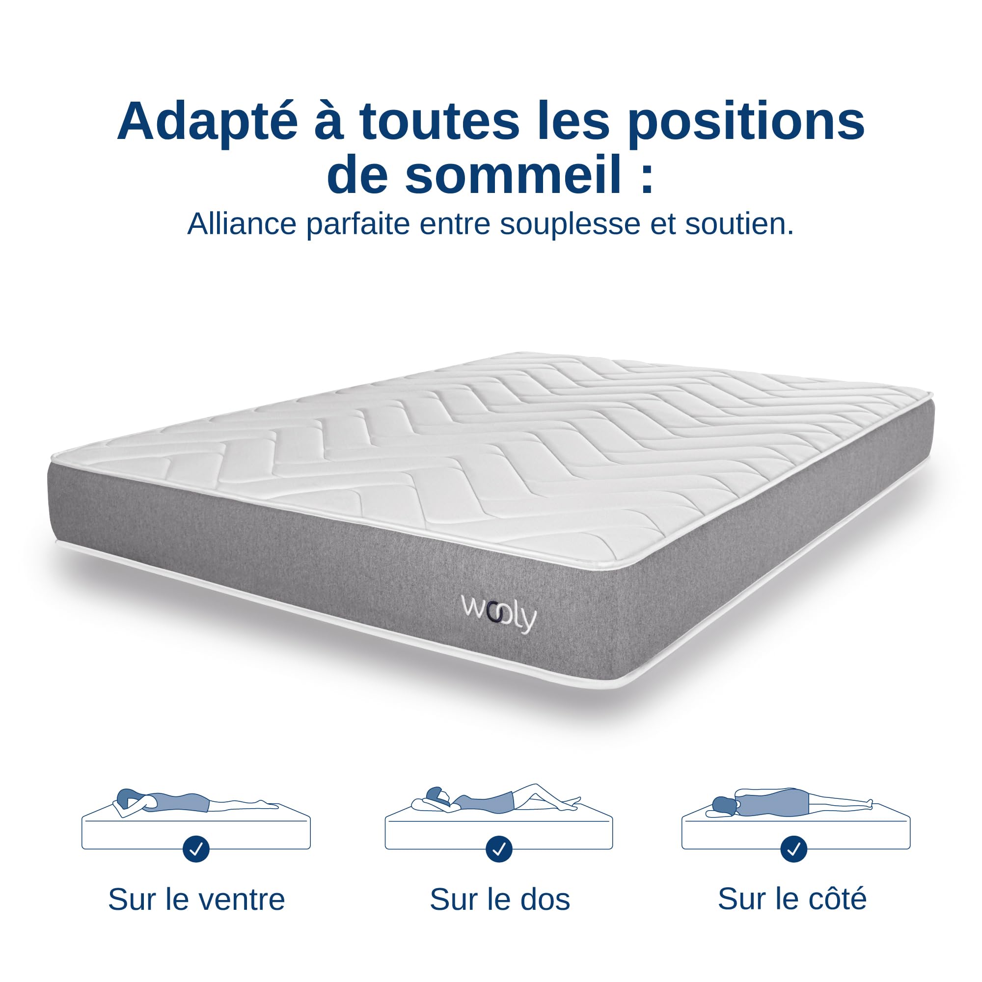 Wooly - One - Matelas 180x200 Mémoire de Forme - 21 cm
