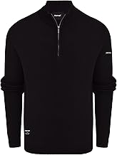 Firetrap Men's Fashion Designer 1/4 Zip Jumper - Cotton Blend Warm Winter Quarter Zip Pullover Sweaters - Heavyweight Knitted Knitwear Jumpers, Casual Smart 1/2 Half Zipper Mens Clothing