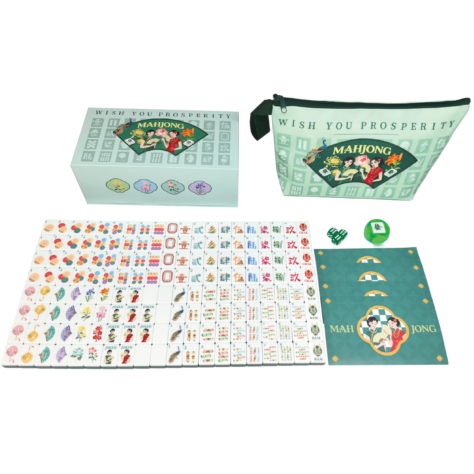 Photo 1 of XuMoZC American Mahjong Classical Chinese Design Set 160 Tiles