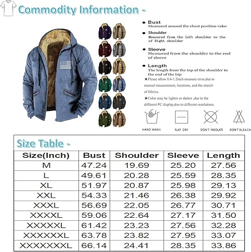 Miniatura 3 de Chaqueta de forro polar vintage para hombre, abrigo de invierno con forro de sherpa, chaquetas tácticas cálidas a prueba de viento, abrigo