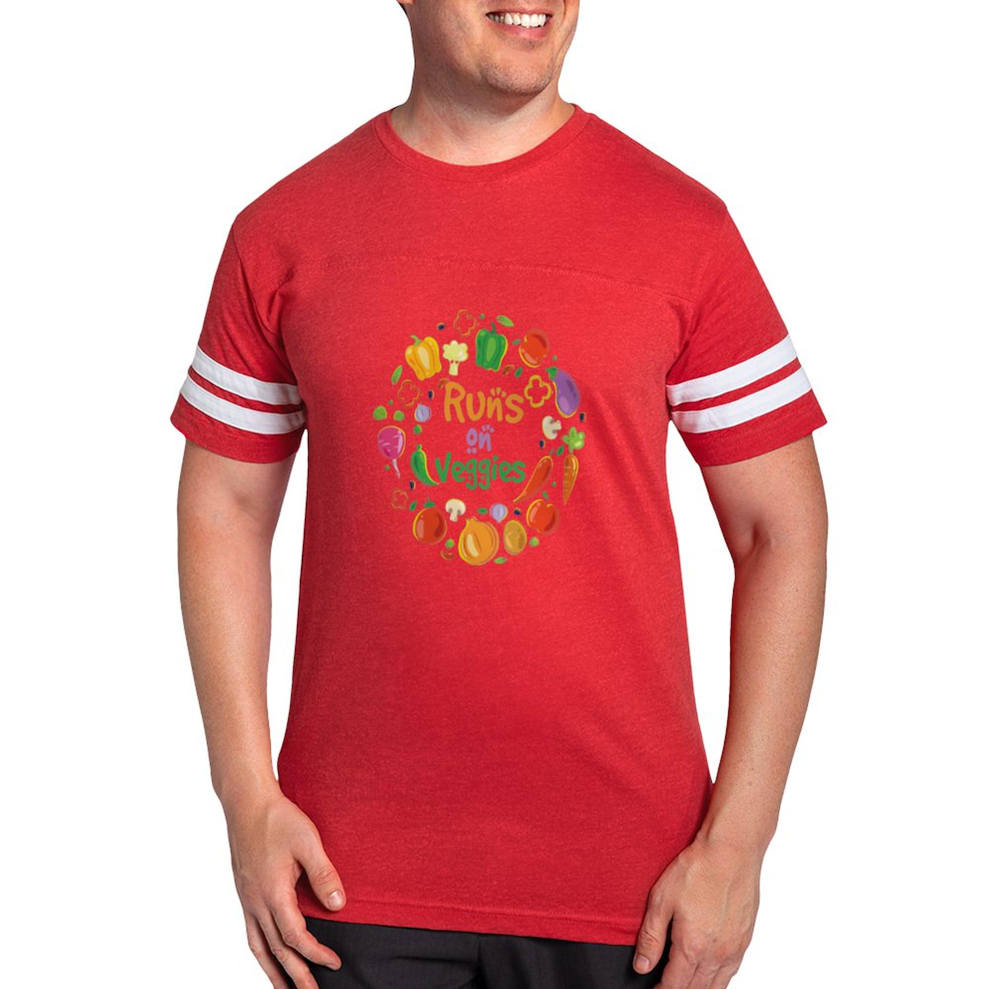 CafePress Vegan Fruits Veganism Healthy Food Vegetar T Shirt Men's Football T-Shirt Red