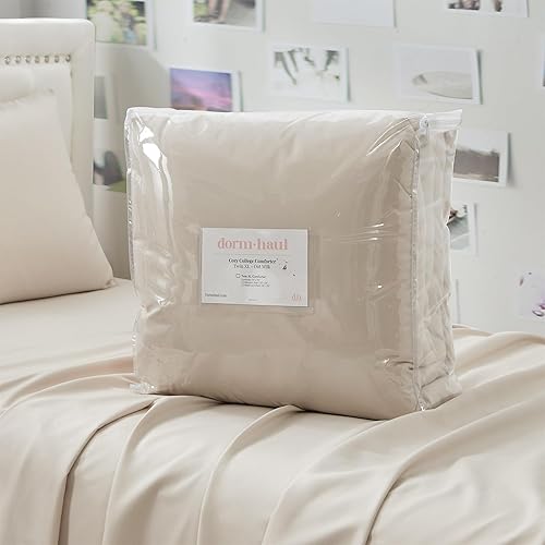 Miniatura 4 de Dorm Haul Cozy College - Juego de edredón para cama individual XL - Leche de avena