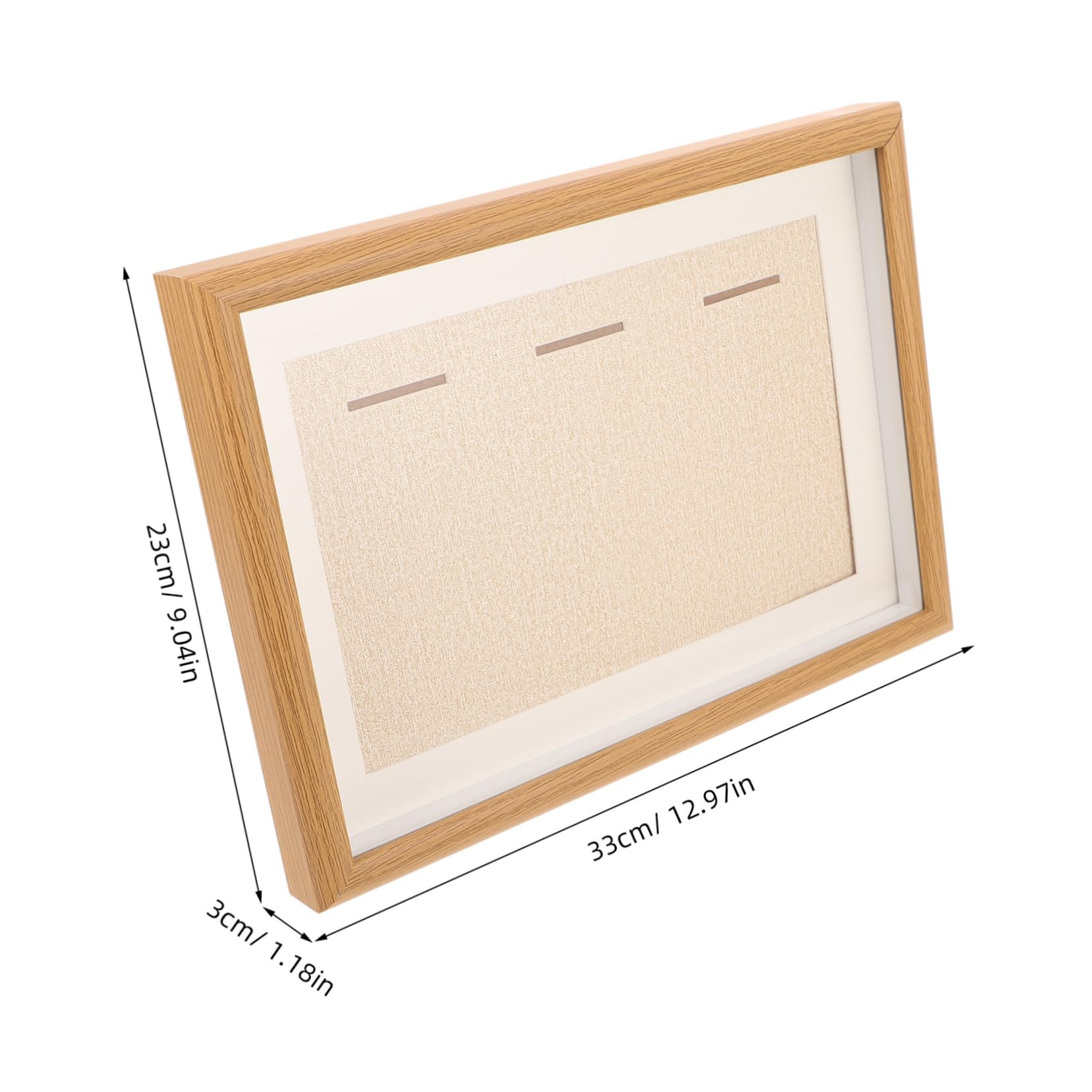 GLEAVI Cornice Portamedaglie 3 Pezzi Beige in Legno, Vetro e Acrilico