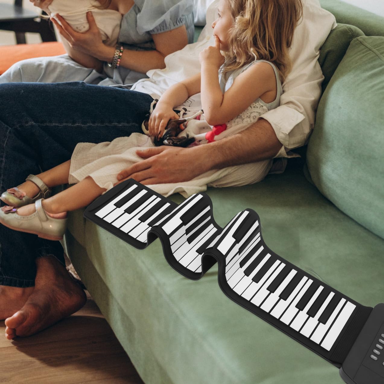 Didiseaon Pianoforte Elettronico Pieghevole Portatile 61 Tasti Altoparlante Integrato e Jack Cuffie, Tastiera Digitale Alimentazione a Batteria 1000 Mah Per Studio e Musica Ovunque