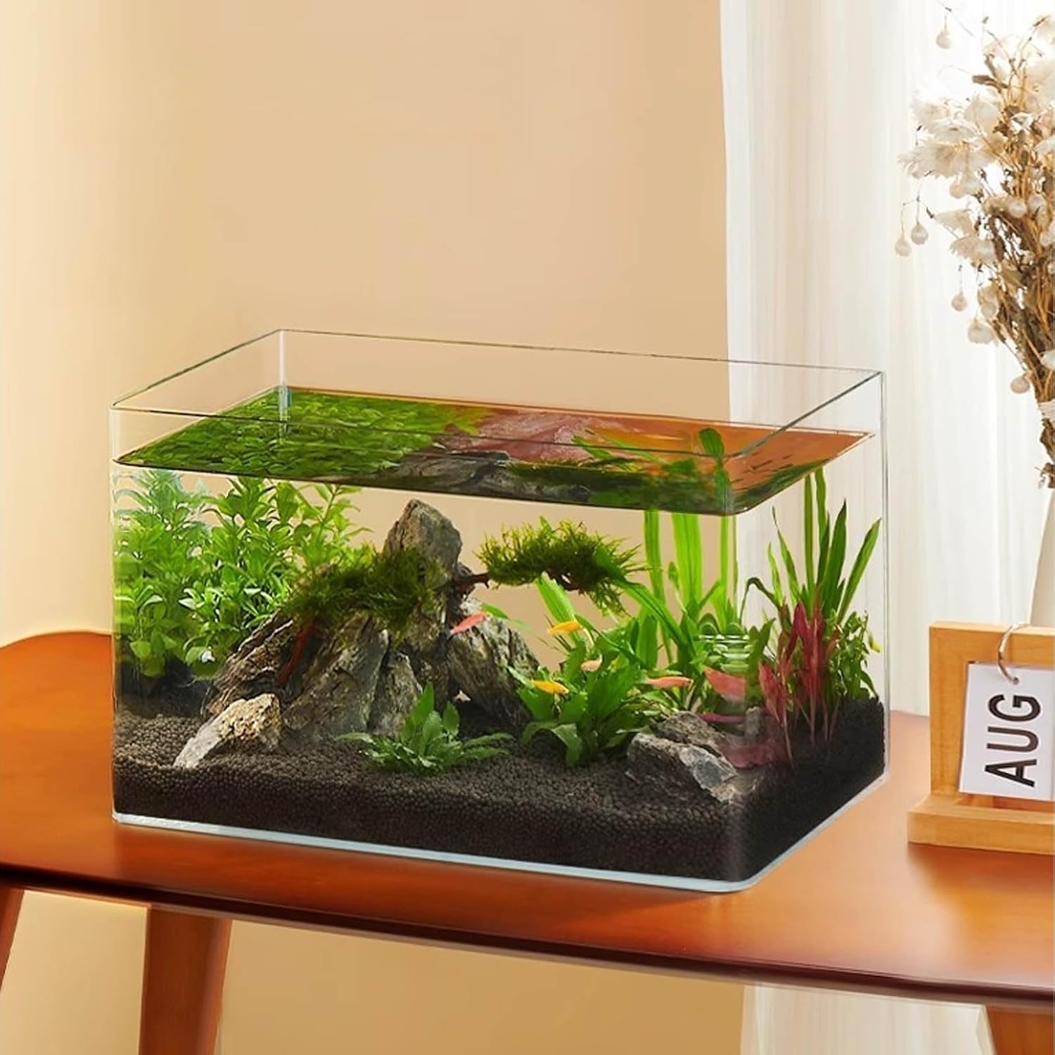 金魚鉢 四角い水槽 ガラス水槽 ガラス容器 メダカ 鉢大型 大容量 おしゃれ 水族館 室内アイテム 熱帯魚 金魚 観葉植物 植物栽培