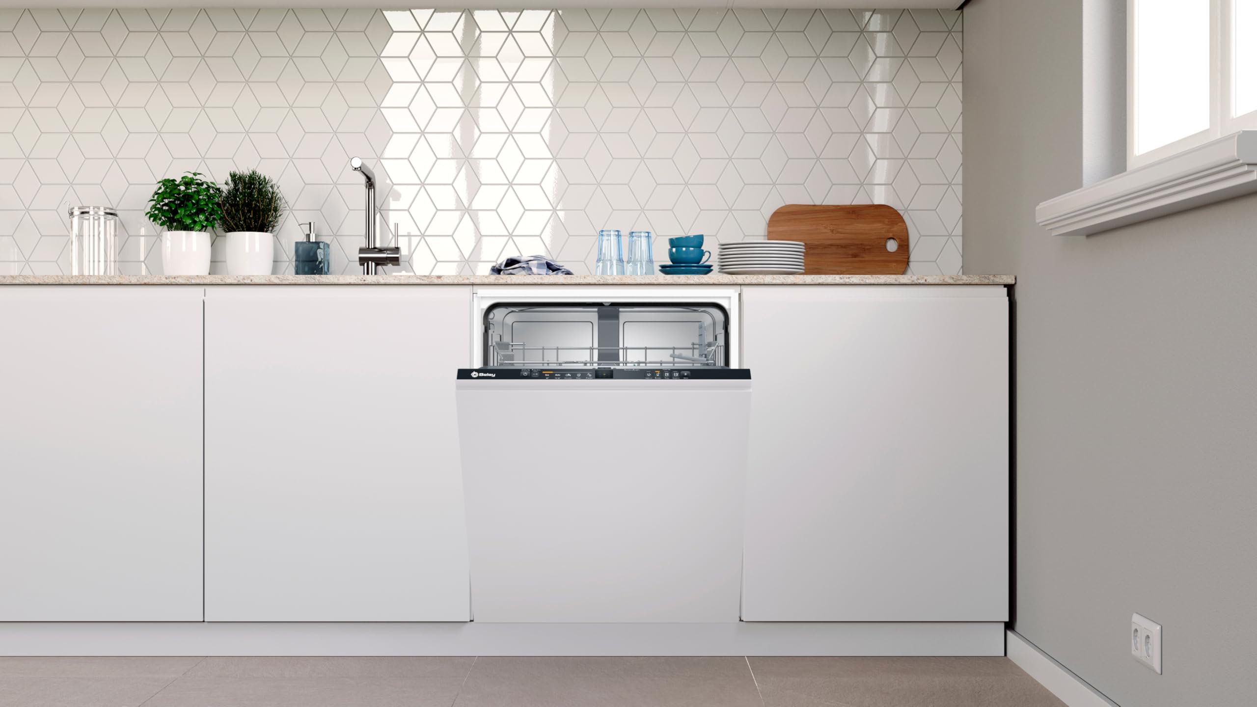 Balay Lavastoviglie Integrabile, 60 cm, Motore ExtraSilenzio, Programma Automatico, Grigio, 3VF5012NP