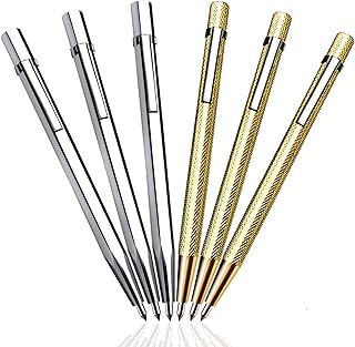 Tungsten Carbide Tip Scribe, Metal Etching Pen Carve Engraver Scriber Tools for Stainless Steel, Ceramics, Glass, Metal Sheet and Gold/Welding(6 Pack)