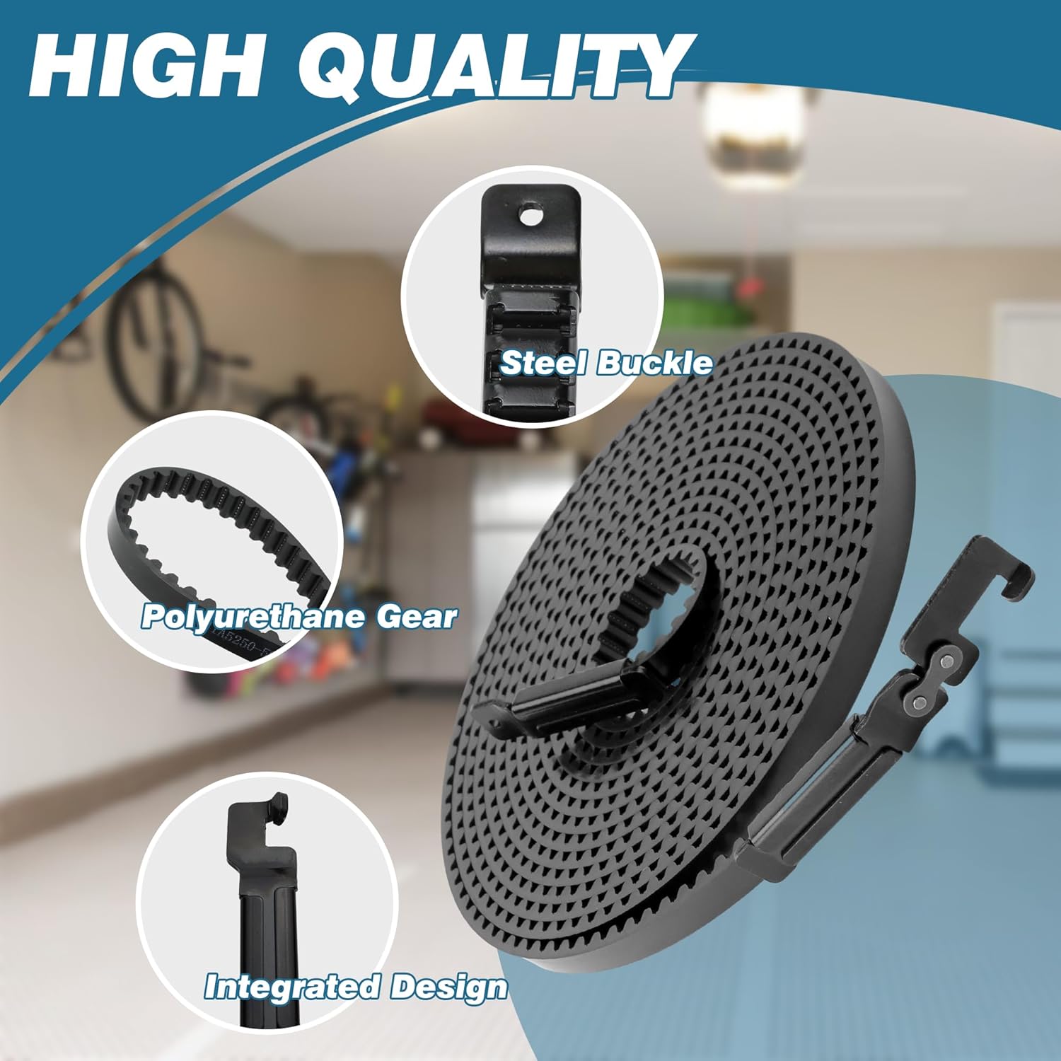 41A5434-13A Drive Belt for 8ft High Garage Doors, 257'' Garage Door Openers Belt 41A5434-13A, Replacement Belt Compatible with Chamberlain/LiftMaster/Sentex/Whisper Belt Drive Garage Door Opener