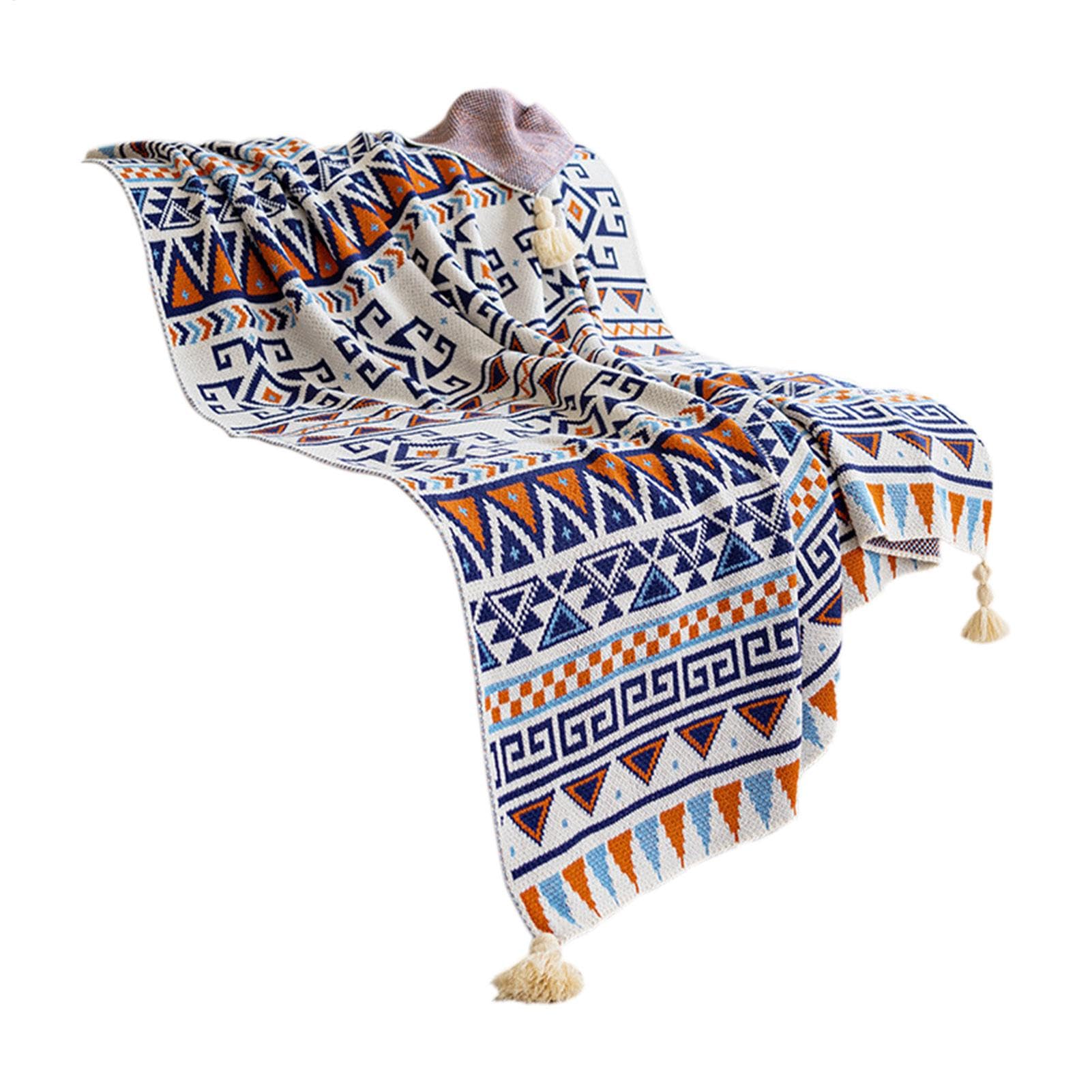 Plaid bohème pour canapé et lit toutes saisons | Couverture douce style rustique