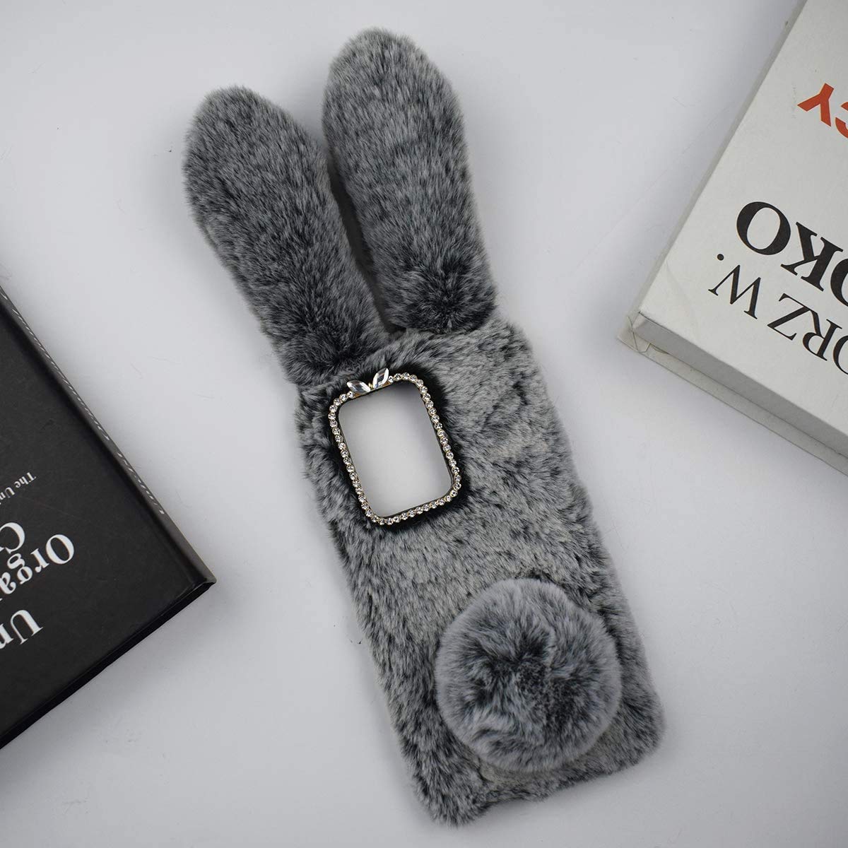 Xifanzi Peluche Custodia Cover per Moto E6 Plus,Custodia Coniglio Peluche Custodia Peloso Carino Protettiva Fluffy Cover Faux Pelliccia Bambine
