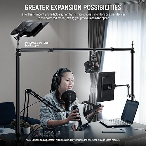 Miniatura 2 de NEEWER NK002 - Soporte para cámara con 2 cabezas esféricas, Super abrazaderasoporte para teléfono móvilsoporte de escritorio para cámara, soporte