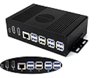 Multi-Functional All-in-One Mini-Computer Kit Compatible with Raspberry Pi 5, Pi5 PCIe Box Includes Aluminum Alloy Case, PCIe to 4-CH USB3.2 Gen1 Adapter Board, Pi5 HDMI and Type-C Adapter Board