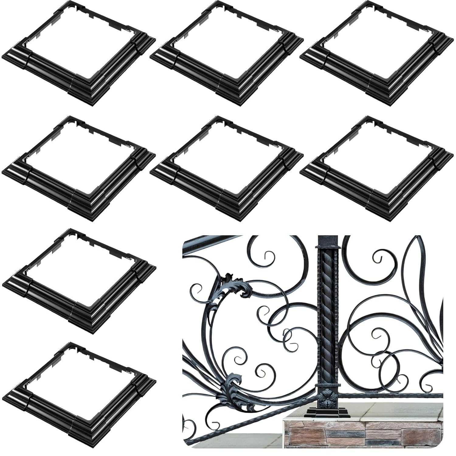 Thyle Vinyl Post Trim Vinyl Post Skirt Post Base Adjustable Vinyl Fence