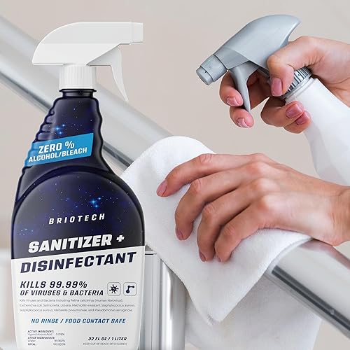 Miniatura 8 de BRIOTECH Desinfectante + desinfectante en aerosol hipocloroso, mata el 99.99% de los virus y bacterias, elimina el olor, lo suficientemente suave