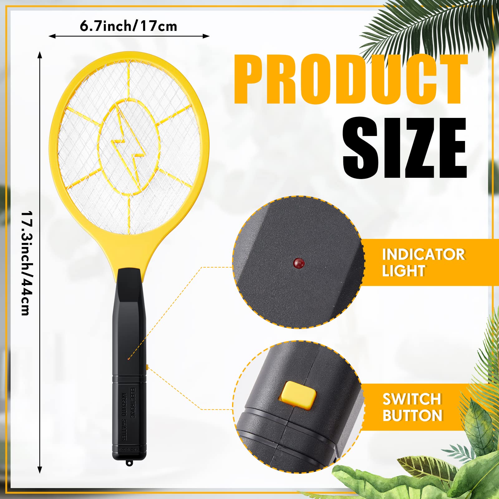 Qualirey Raqueta Electrica Zapper Zanzariere 1500 V Racchetta 43,9 cm Zanzariera Elettronica Swatter Palmare Killer Tennis Zanzara Racchetta per esterni e interni