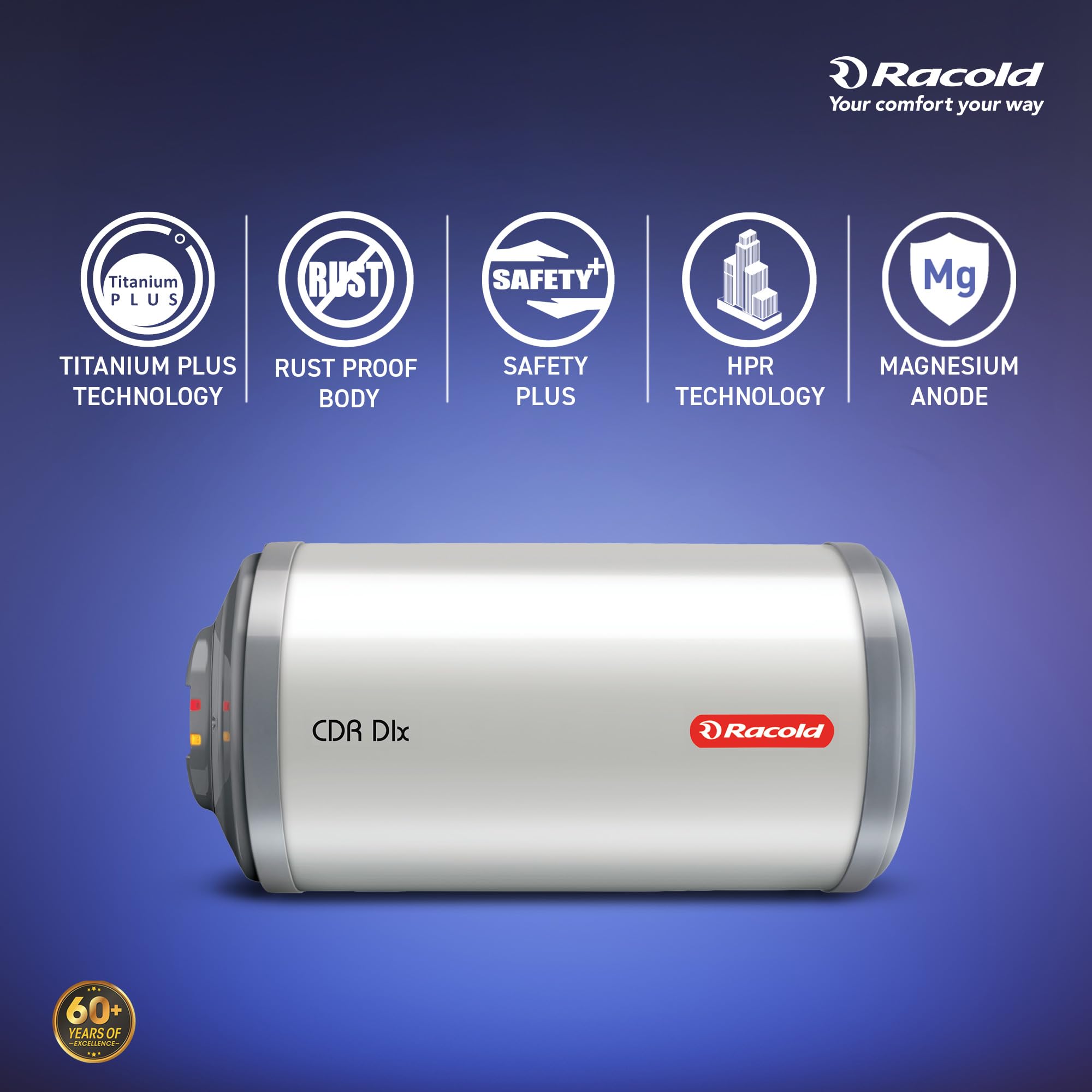 Racold CDR DLX 35L Geyser - Corrosion Resistant & Free Install -2